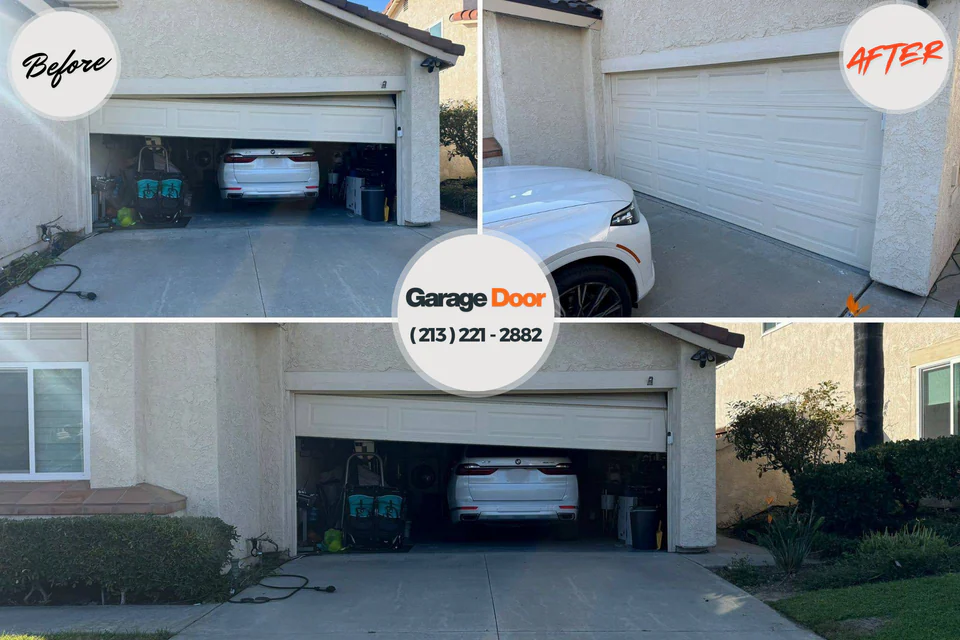 Before and after: garage door opener repair Reno, OH